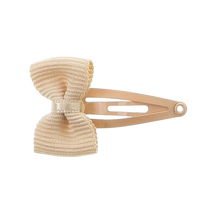 Mollettina a Clip con Mini Fiocco in Ottoman Siena