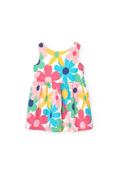 Vestito per bambina con stampa floreale multicolore