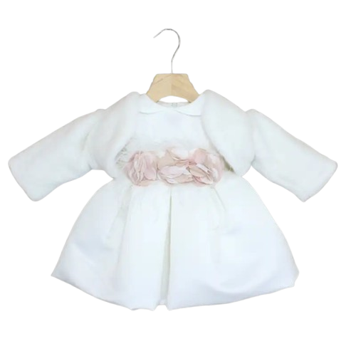 Vestito Battesimale con Pelliccia Kd24103 Klaiadi' - Neonata