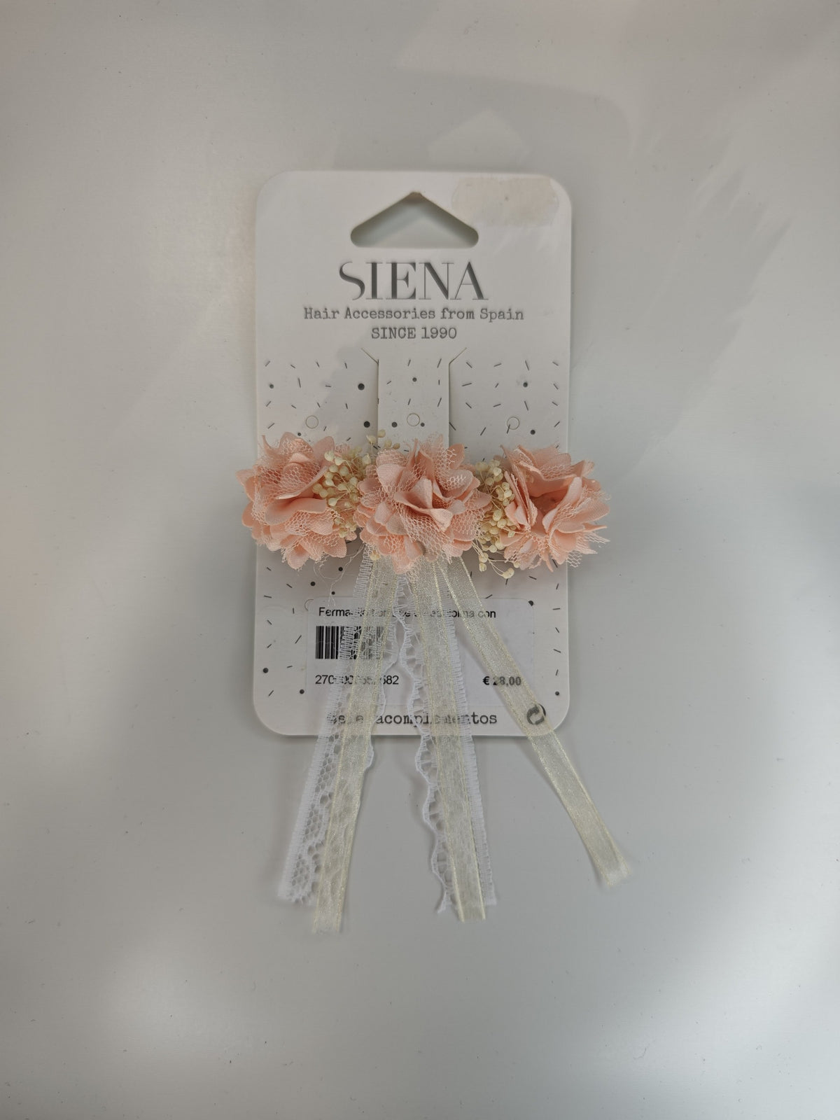 Fermaglio Fiori Zoe e Nebbiolina con Nastri Siena