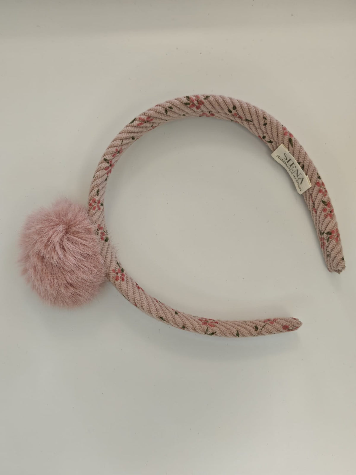 Cerchietto in Tessuto Emily con Pompon Siena