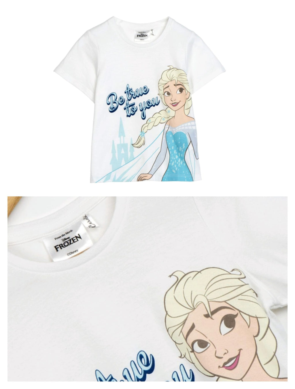 T-SHIRT MANICA CORTA SINGOLA MAGLIA FROZEN ELSA