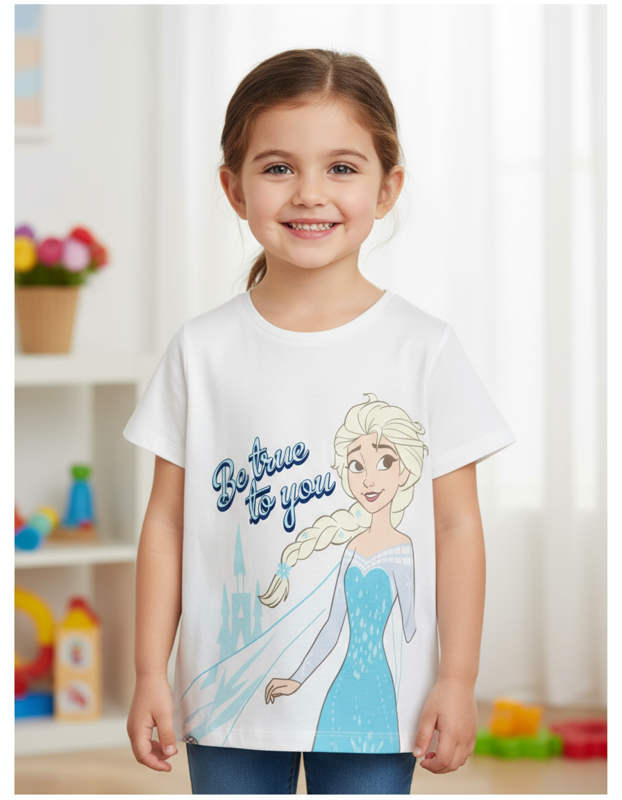 T-SHIRT MANICA CORTA SINGOLA MAGLIA FROZEN ELSA