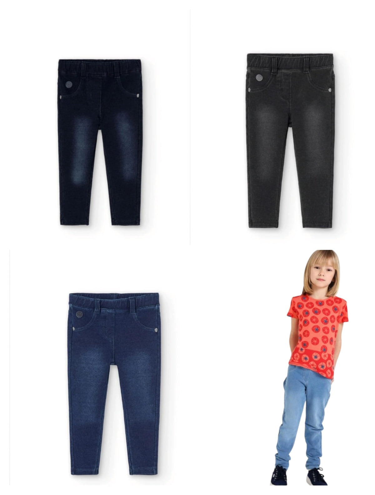 Pantaloni Felpati Denim per Bimba Boboli