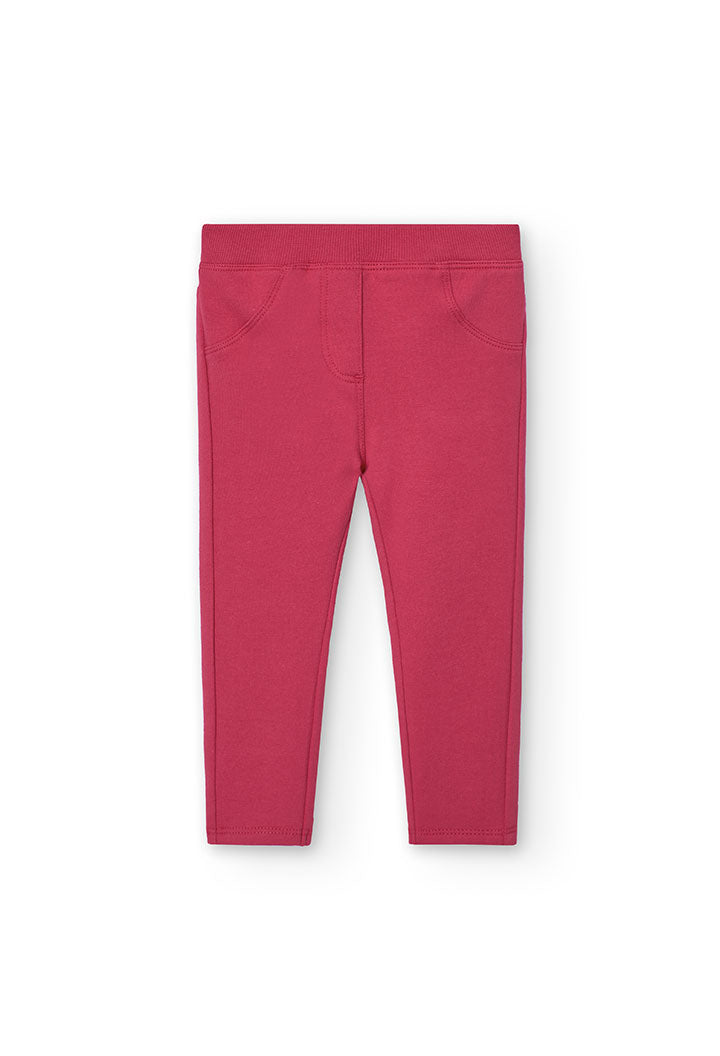 Pantaloni felpati elasticizzati per neonati e bambine