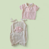 Pagliaccetto Scamiciato + Maglietta in Filo Pappa& Latte Pappa & Latte - Neonata