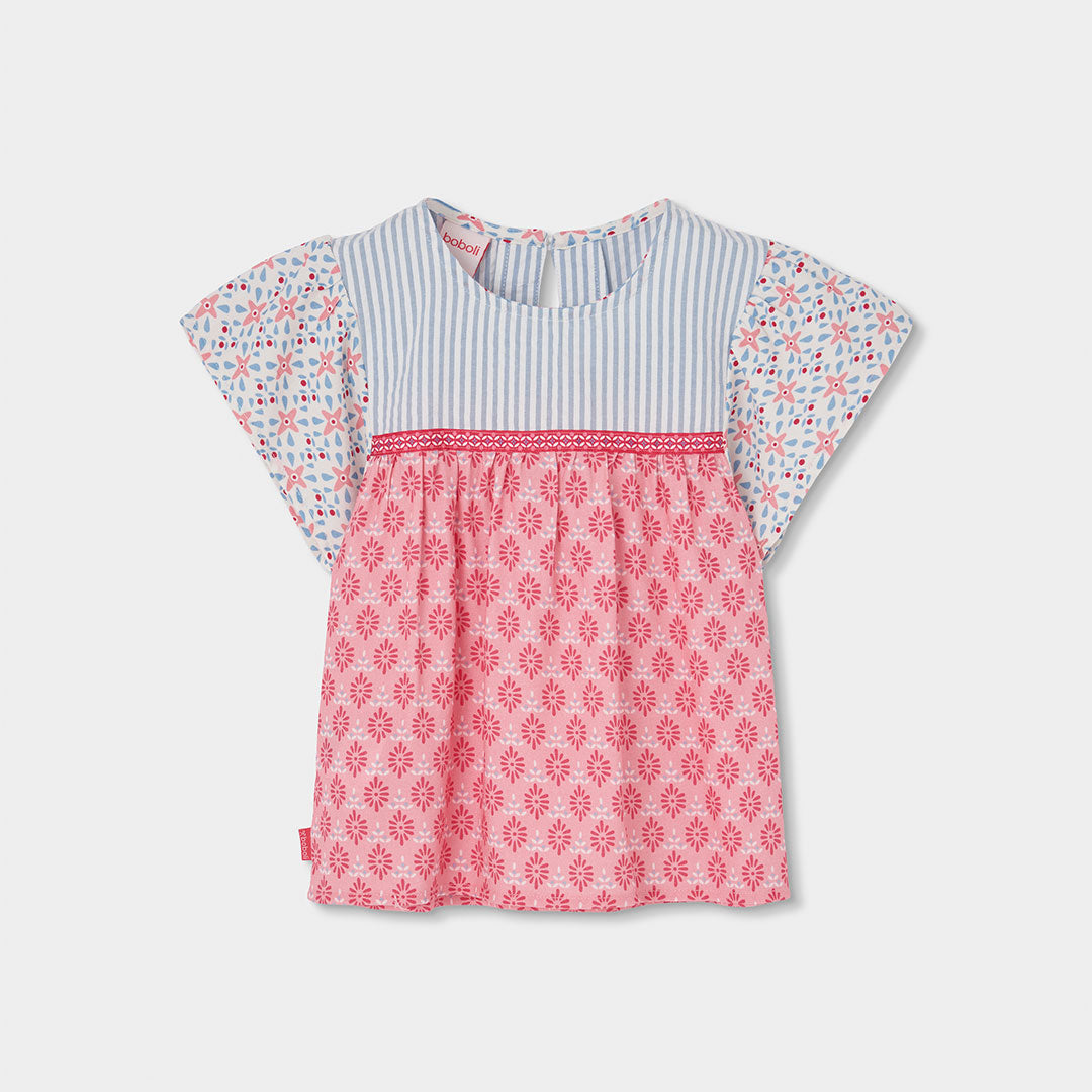 Camicia Popeline Combinata per Ragazza Boboli