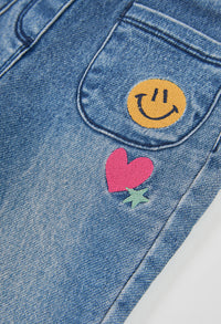 Pantaloni Denim Bambina Azzurro Boboli