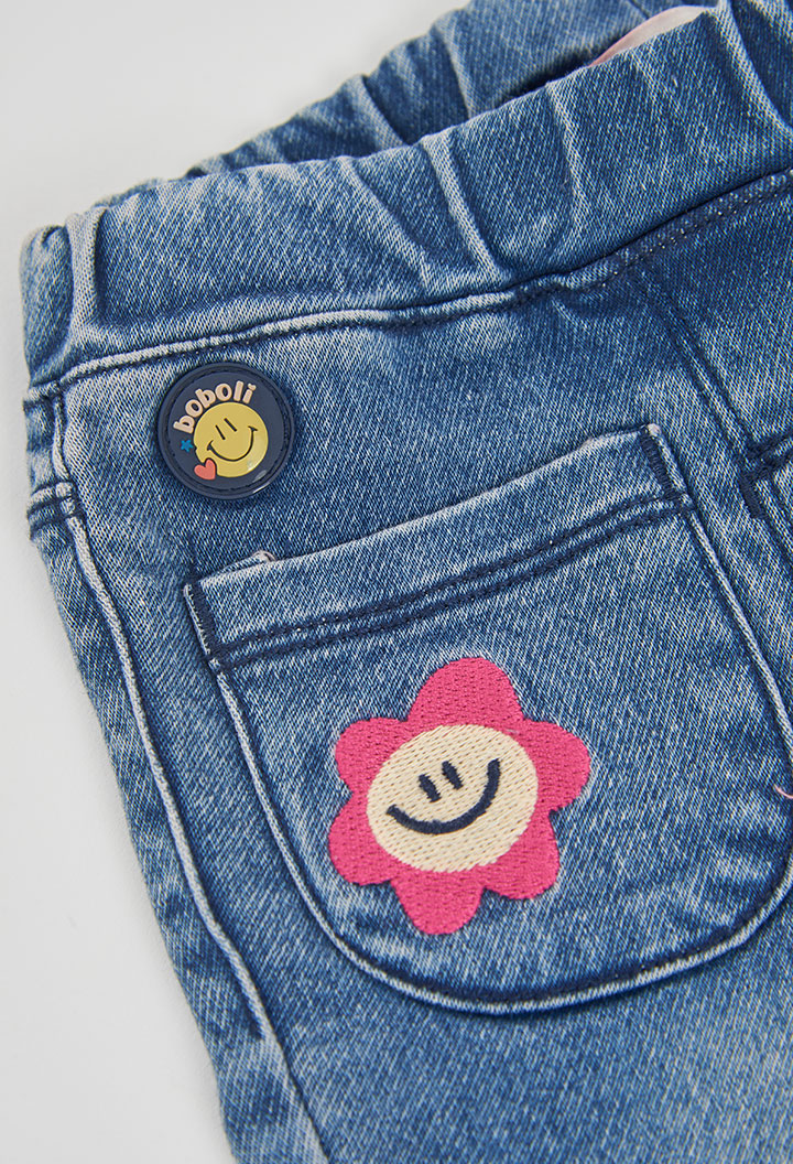 Pantaloni Denim Bambina Azzurro Boboli