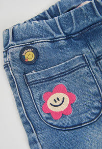 Pantaloni Denim Bambina Azzurro Boboli