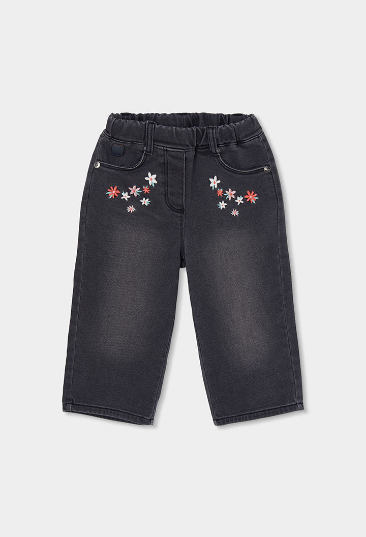 Pantaloni Denim Bambina Nero Boboli