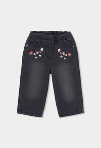 Pantaloni Denim Bambina Nero Boboli