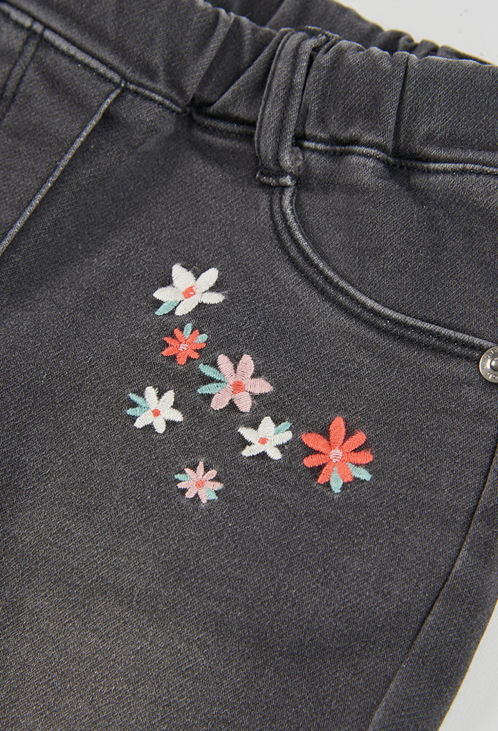 Pantaloni Denim Bambina Nero Boboli