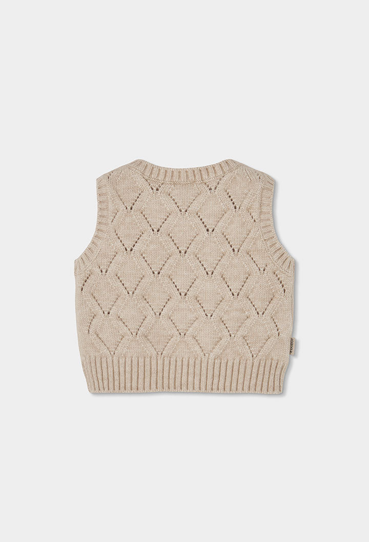 Gilet Maglia Bambina Crema Boboli