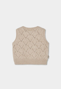 Gilet Maglia Bambina Crema Boboli