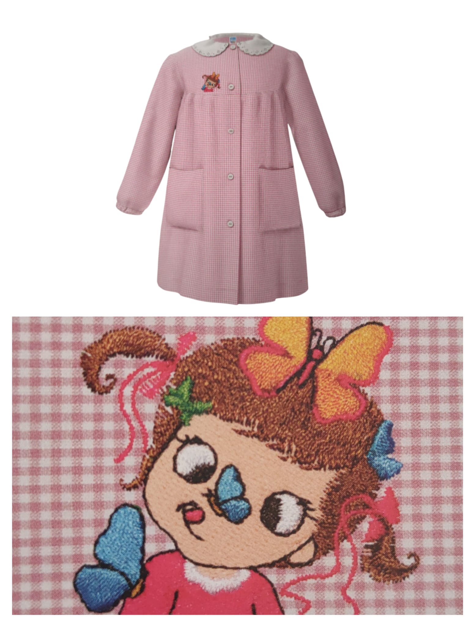 GREMBIULE BOTTONI ASILO FEMMINA FARFALLA