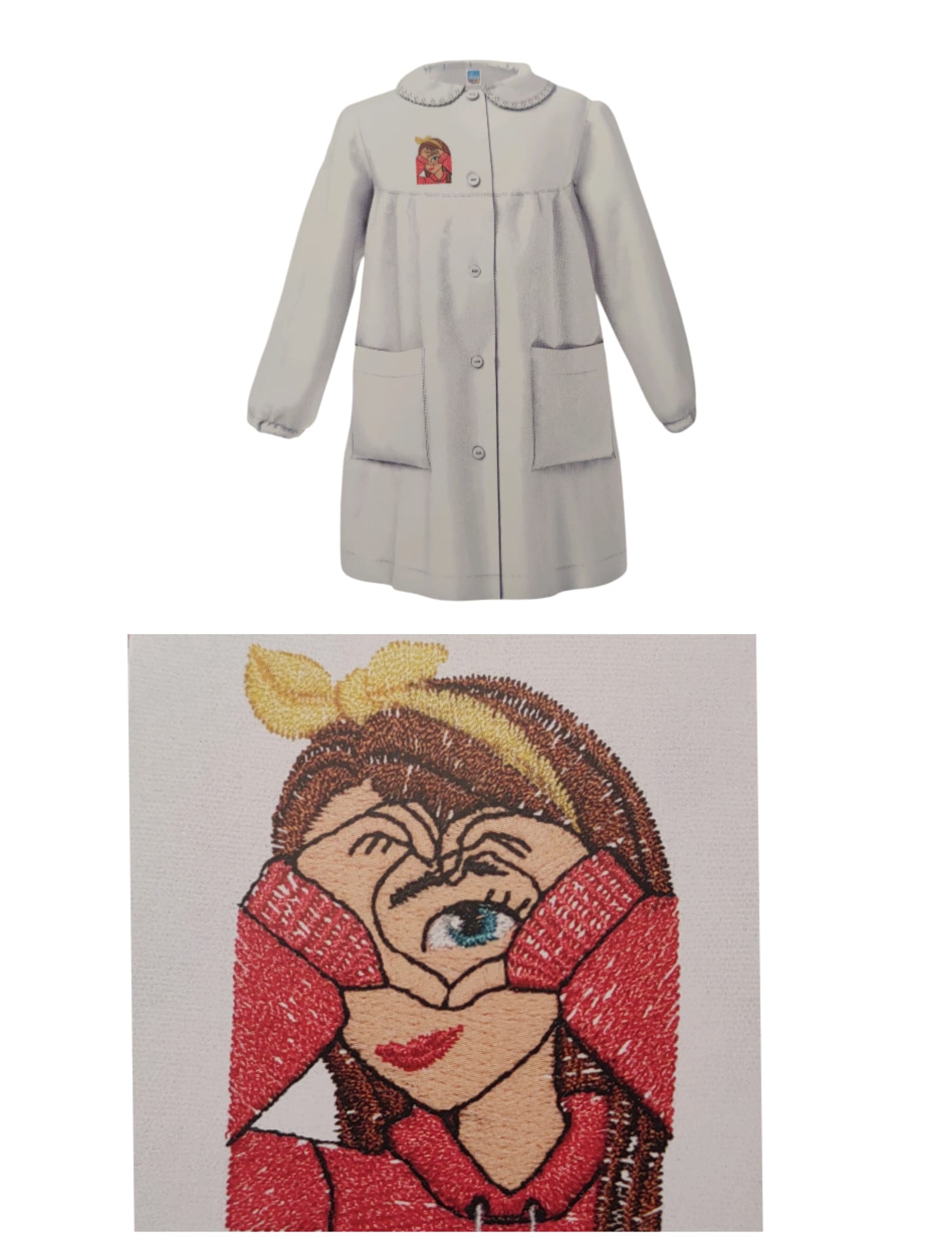 GREMBIULE BOTTONI SCUOLA FEMMINA CUORE