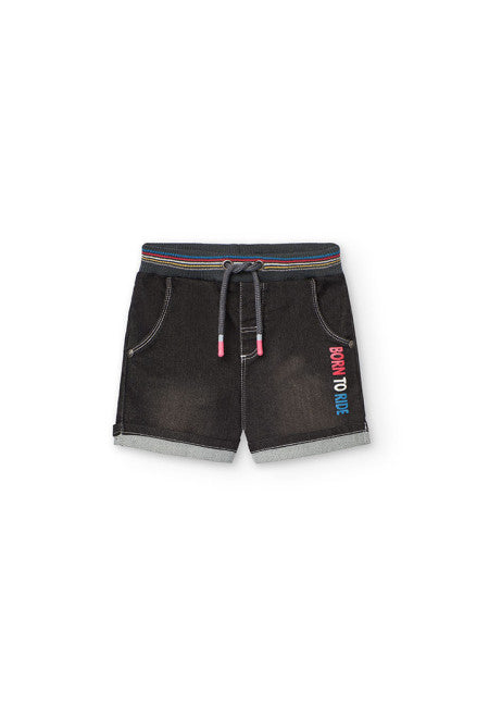 Bermuda denim nero punto per bambini -BCI