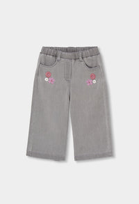 Pantaloni Denim Bambina Grigio Boboli
