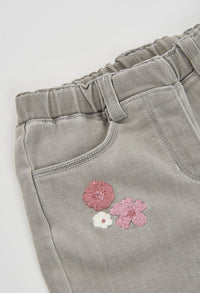 Pantaloni Denim Bambina Grigio Boboli