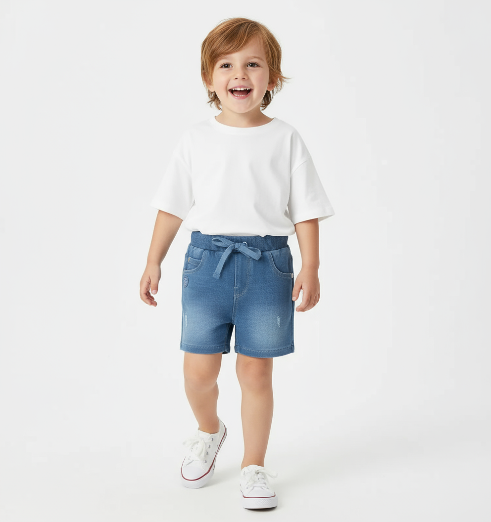 Short in felpa denim per bimbo -BCI