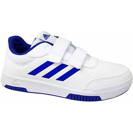 Scarpa Adidas Tensaur Bianche con Strisce Blu e Strappi - Bambino