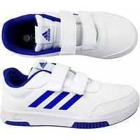 Scarpa Adidas Tensaur Bianche con Strisce Blu e Strappi - Bambino