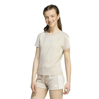 T-shirt Bambini e Ragazzi Logo Centrale Beige Adidas