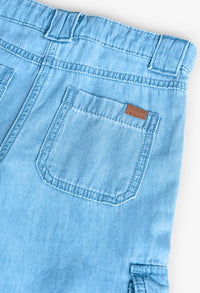 Pantaloni Cargo in Denim per Bambina e Ragazza di Colore Blu Boboli