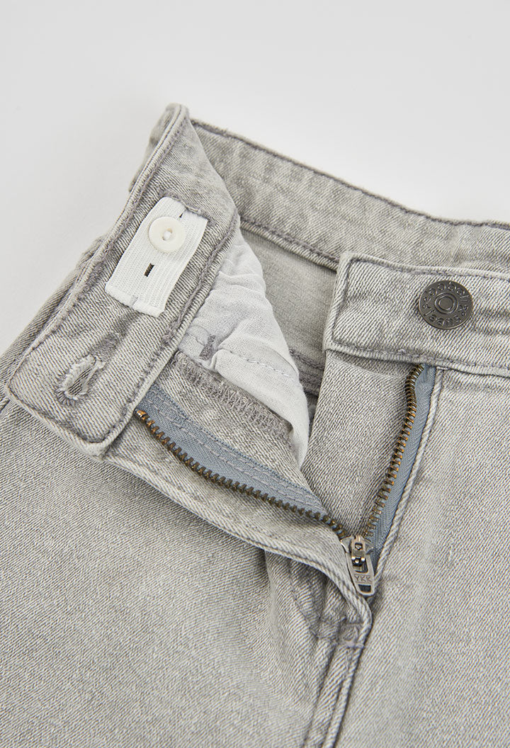 Pantaloni Denim Elastico Ragazza Grigio Boboli