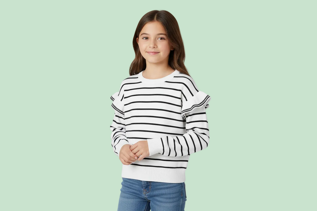 MAGLIONE MAGLIERIA A RIGHE PER RAGAZZA -BCI