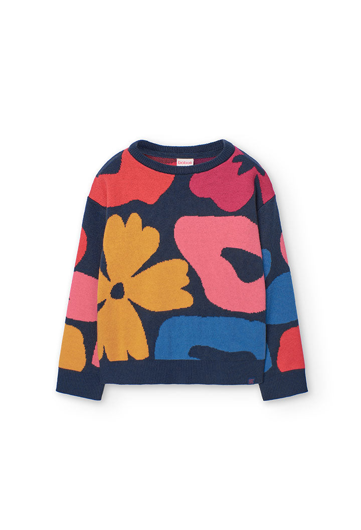Maglione maglieria fiori per ragazza -BCI