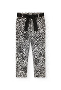 Pantaloni di Maglia per Bambina con Stampa in Bianco e Nero Boboli
