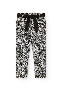 Pantaloni di Maglia per Bambina con Stampa in Bianco e Nero Boboli