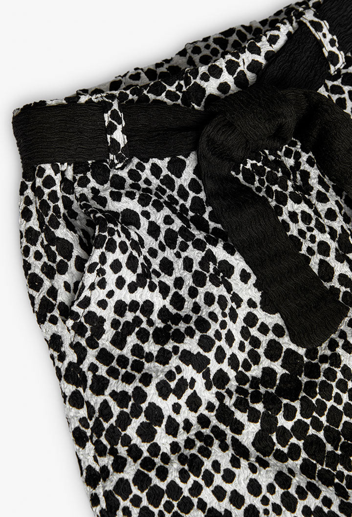 Pantaloni di Maglia per Bambina con Stampa in Bianco e Nero Boboli