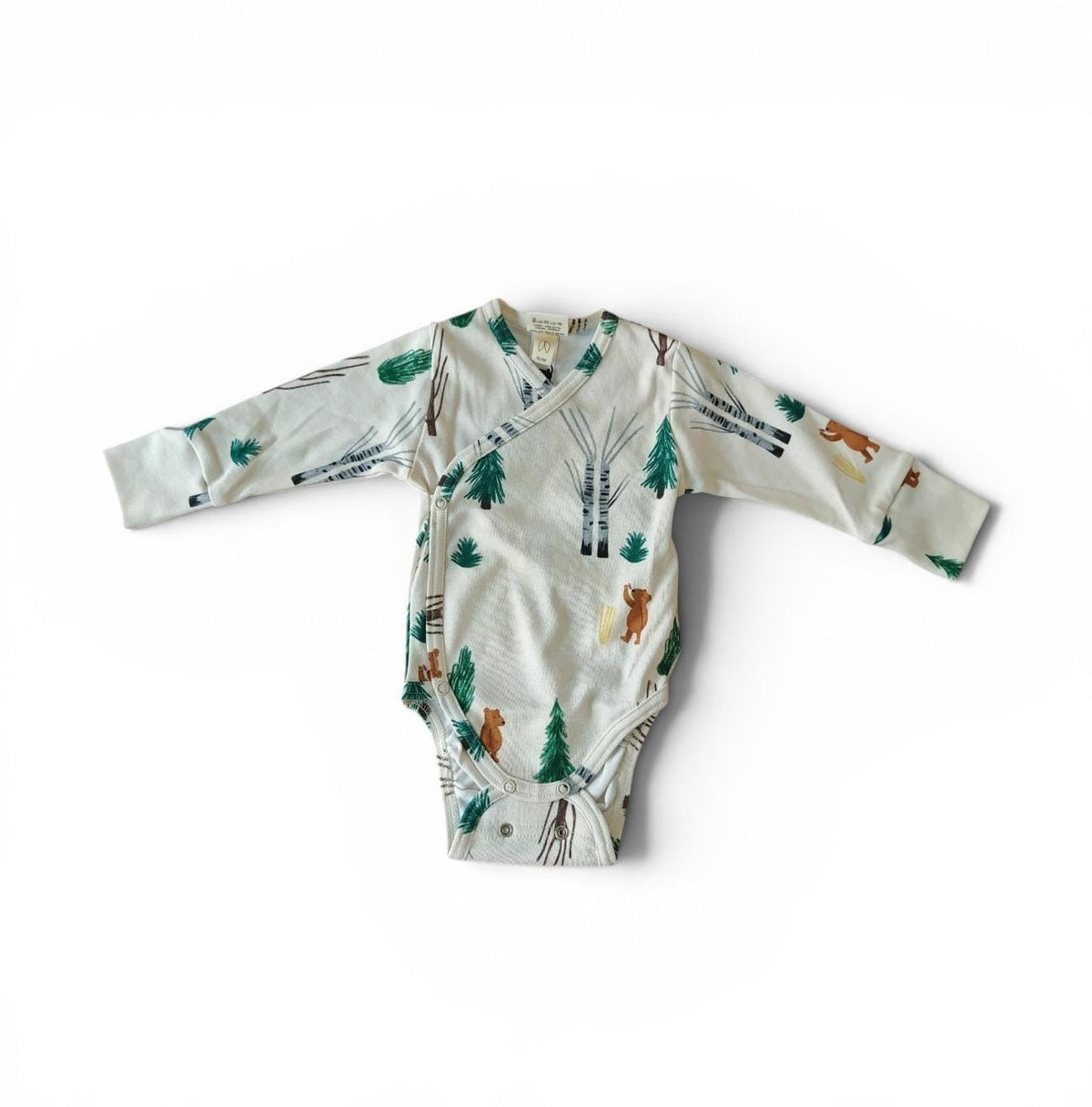 Body Incrociato Bosco Manica Lunga Wooly Organic - Neonati