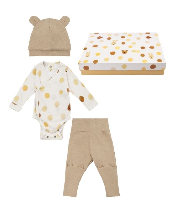 Set Wooly Organic. Cappellino con Orecchie+body+leggings
