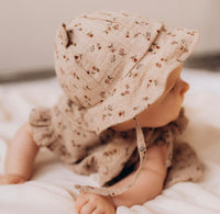 Accessori Muslin Sun Hat With Teddy Ears - Gots - Ss25 Wooly Organic