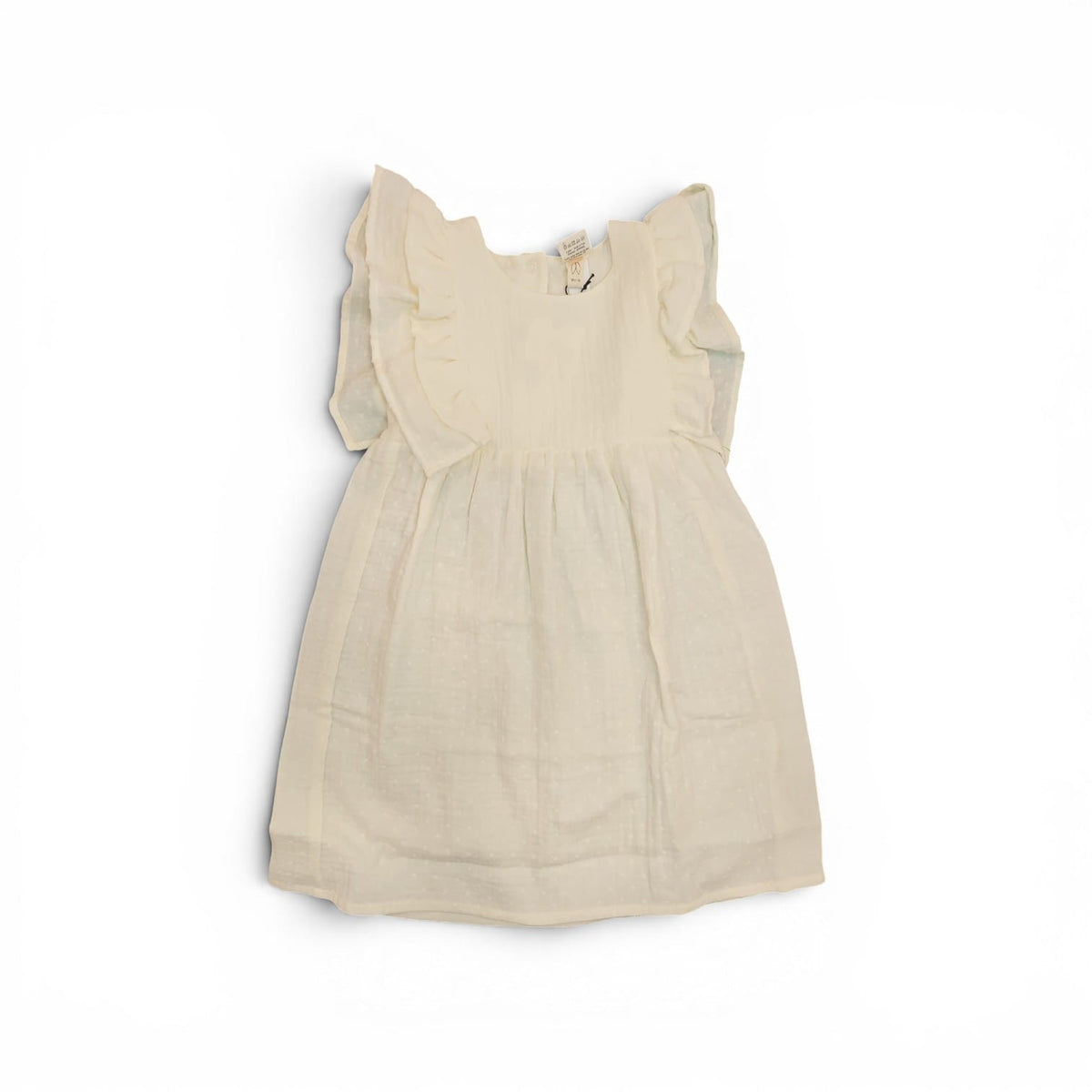 Abiti e vestiti Muslin Plumetis Dress With Ruffles - Gots Wooly Organic - Bambin