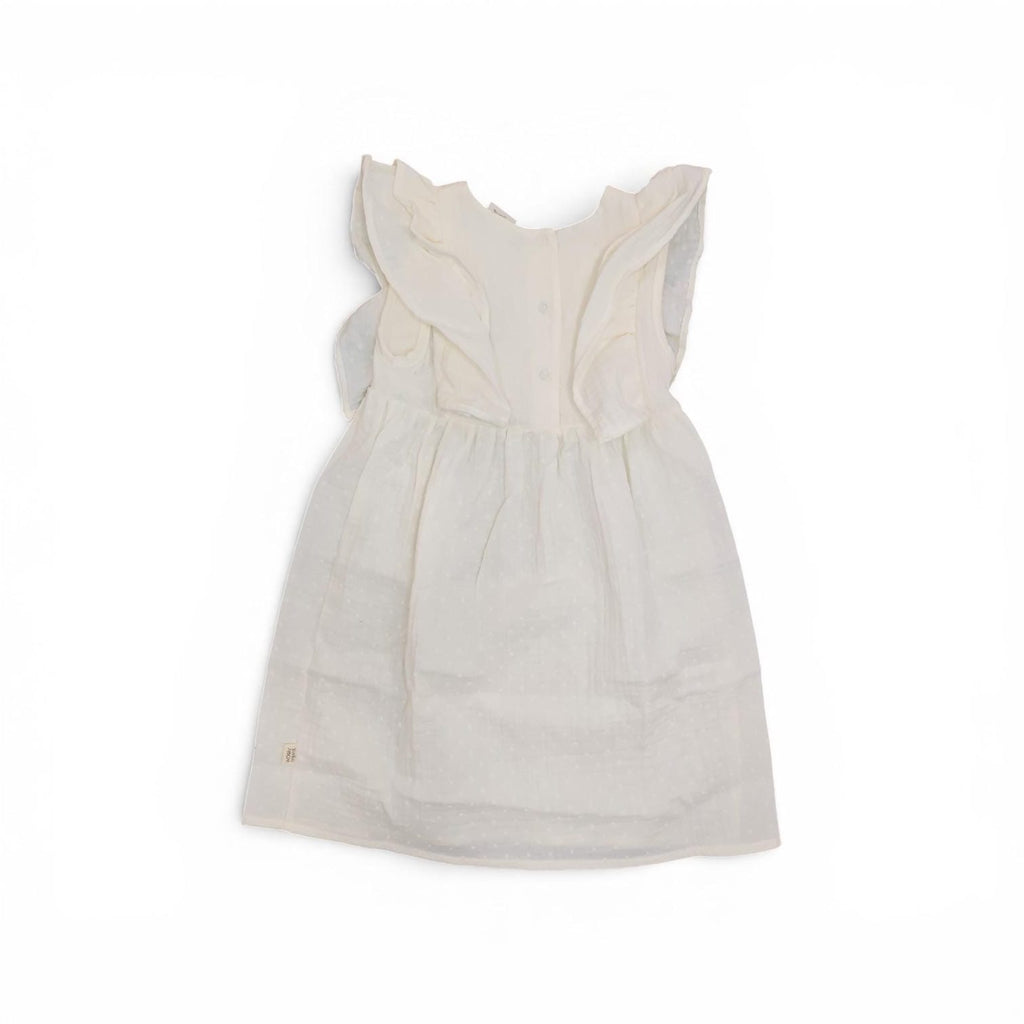 Abiti e vestiti Muslin Plumetis Dress With Ruffles - Gots Wooly Organic - Bambin