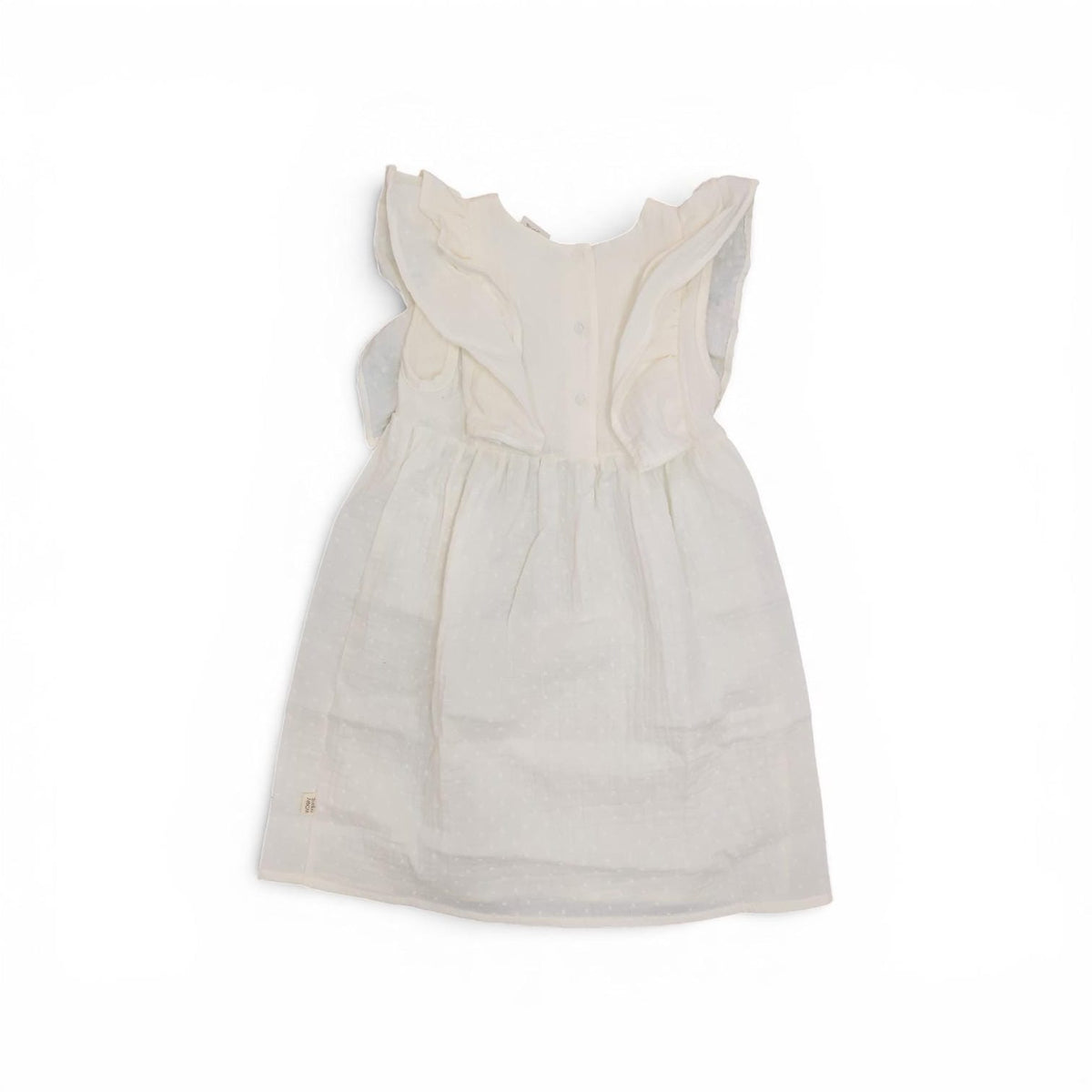Abiti e vestiti Muslin Plumetis Dress With Ruffles - Gots Wooly Organic - Bambin