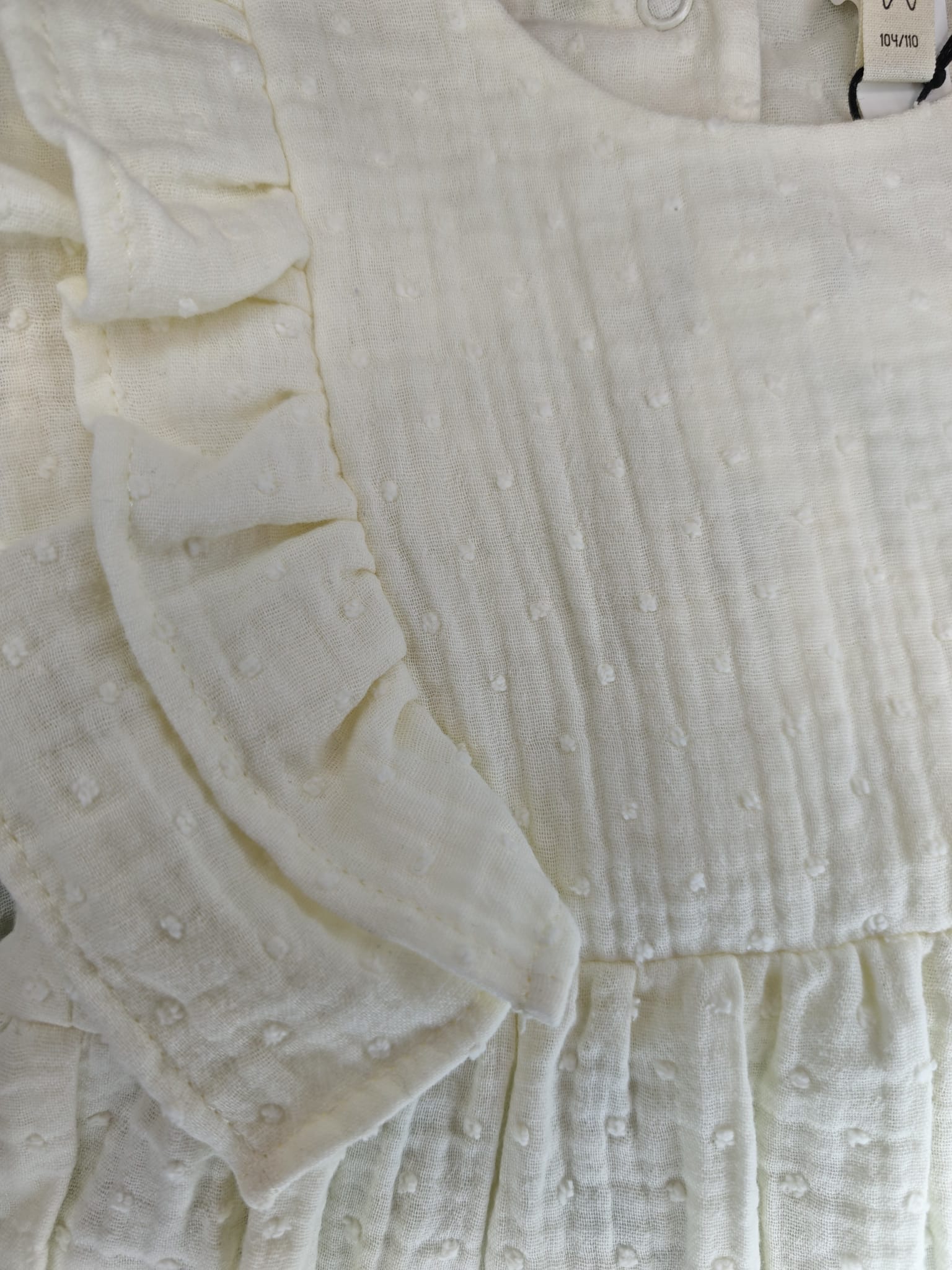 Abiti e vestiti Muslin Plumetis Dress With Ruffles - Gots Wooly Organic - Bambin