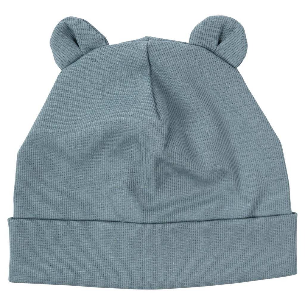Berretto con Orecchie di Orsetto a Coste - Gots Wooly Organic - Neonati