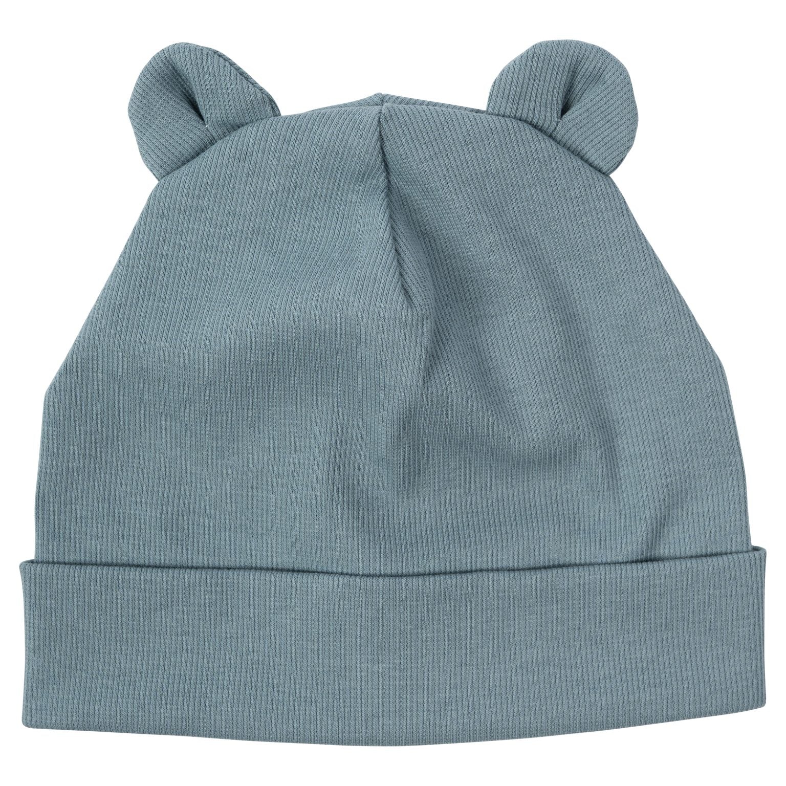 Berretto con Orecchie di Orsetto a Coste - Gots Wooly Organic - Neonati