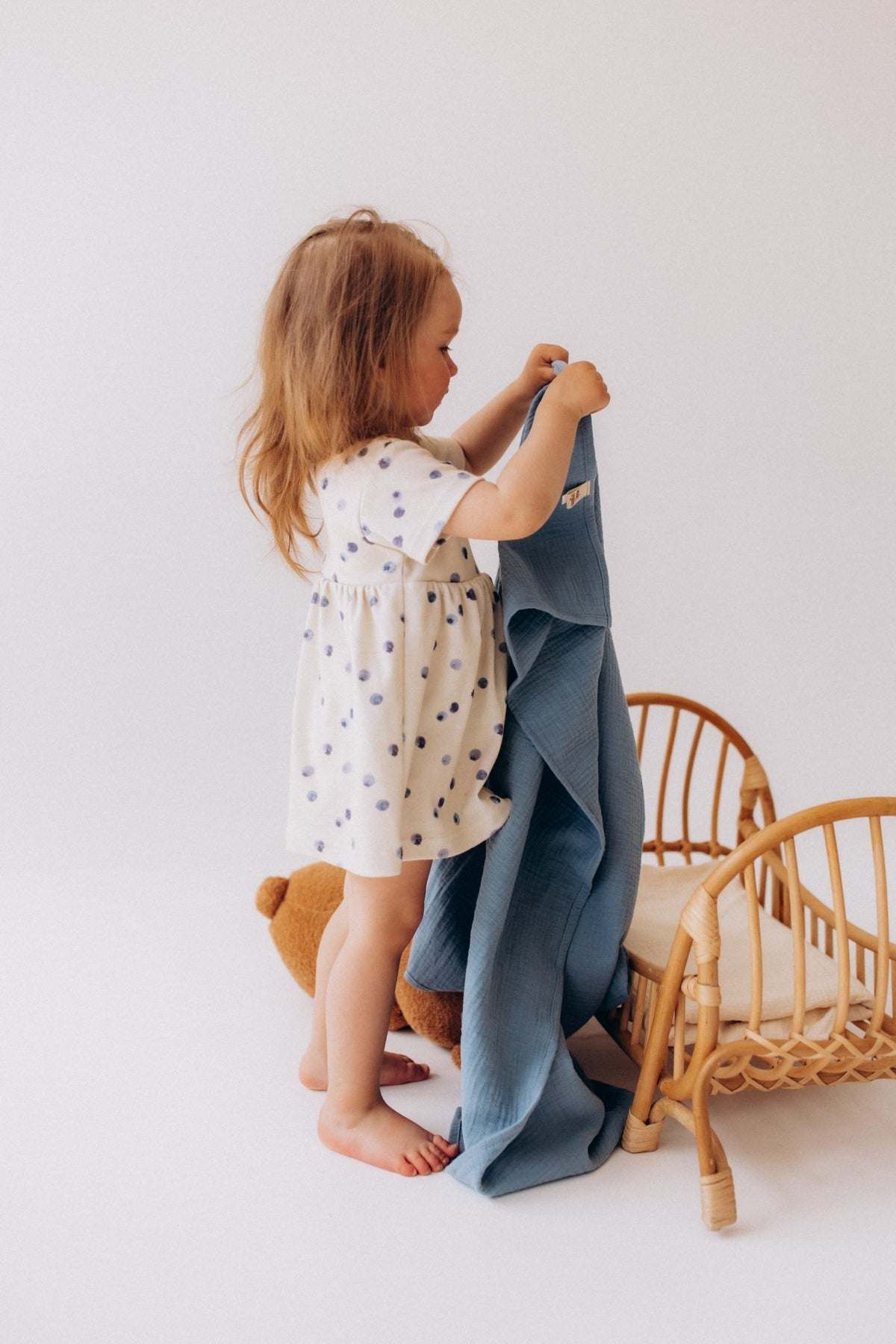 Vestitino a Maniche Corte per Neonata - Gots Wooly Organic