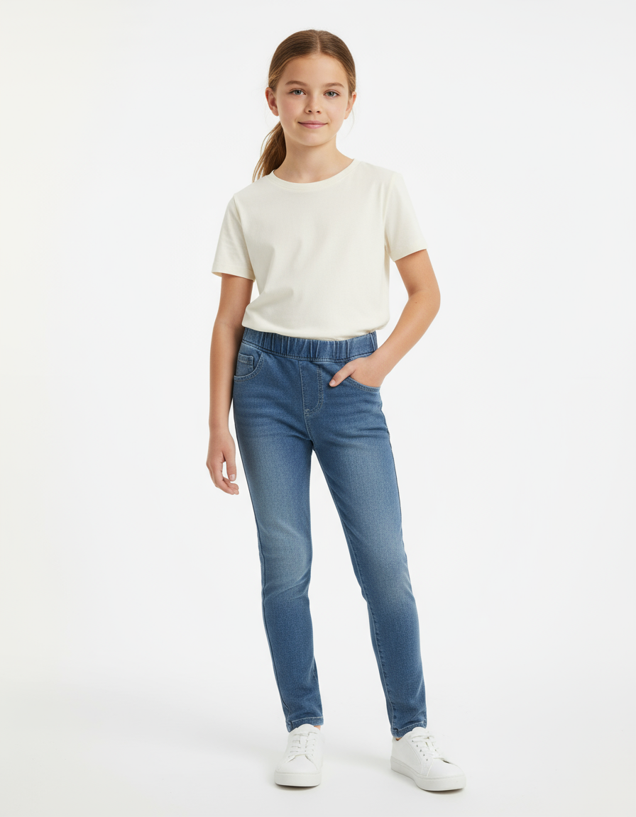 Pantaloni felpati denim per ragazza -BCI
