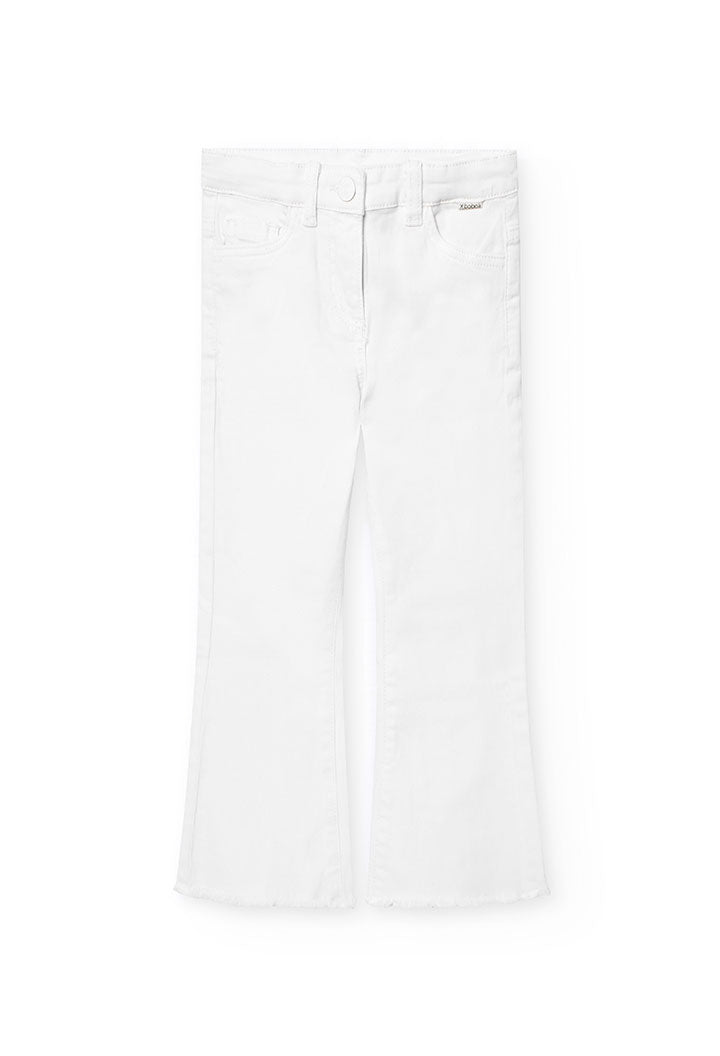 Pantaloni Svasati da Bambina e Ragazza di Colore Bianco Boboli