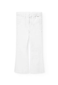 Pantaloni Svasati da Bambina e Ragazza di Colore Bianco Boboli