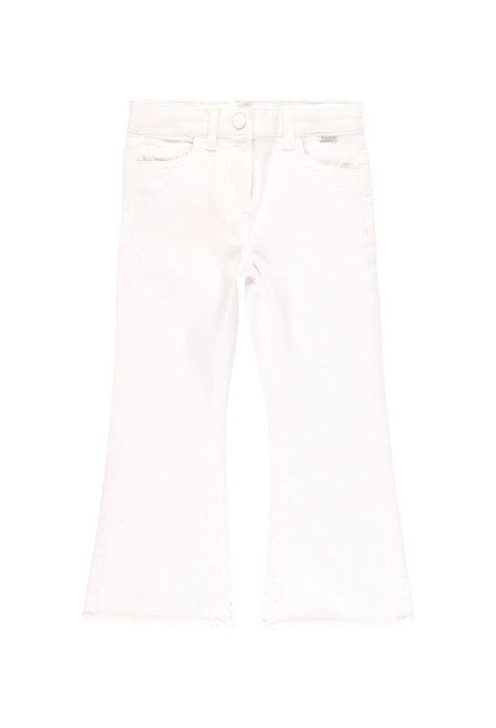 Pantaloni svasati da bambina e ragazza di colore bianco