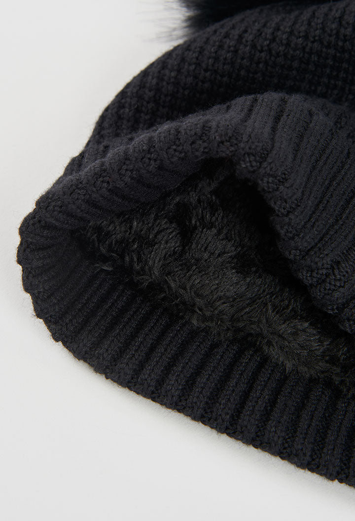 Cappello Tricotosa Bambina Nero Boboli
